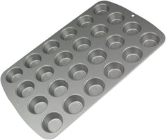 CSB111 Antihaftbeschichtete Mini-Muffinform Mit 24 Löchern Aus Karbonstahl, Edelstahl, Ezüst, 39,4 X 24,6 X 2,1 cm Formák és tálcák sütéshez Naty Shop