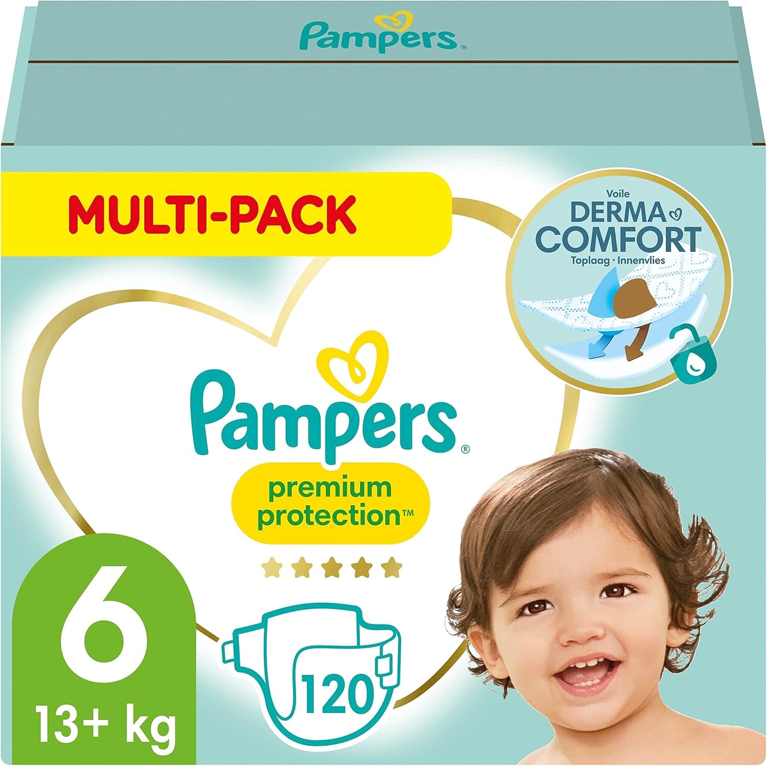 Pampers Premium Protection Size 6, 144 pelenka, 13kg-18kg, az első számú bőr- és szivárgás elleni védelem