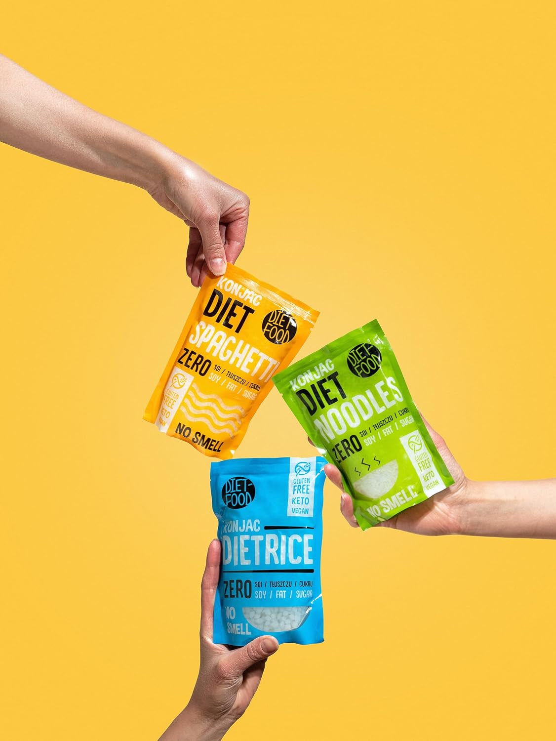 DIÉTA-ÉTEL Instant Shirataki Konjac rizs, alacsony szénhidráttartalmú, alacsony kalóriatartalmú, vegán, zsírmentes, szójamentes, gluténmentes, ketobarát, karcsúsító rizstészta, 200 gramm