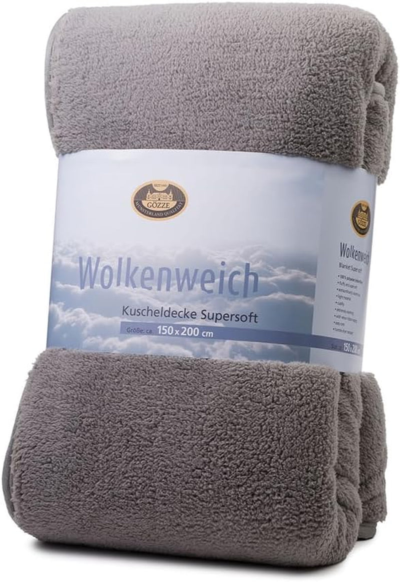 Gözze - Cloud puha bújós takaró, báránybőr utánzat, 100% poliészter (mikroszál), 150 X 200 cm - Camel Paplanok és paplanok Naty Shop ezüst