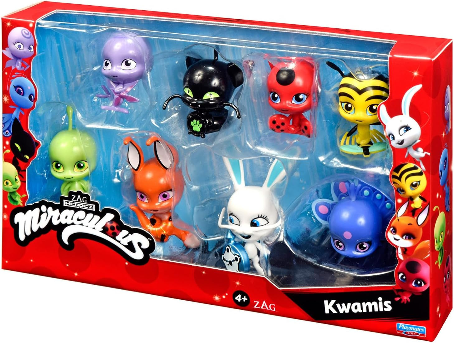 Bandai - Miraculous - Pachet de 8 Kwamis - Colecția de mini figurine Miraculous - Joc Miraculous Box Set de 8 Kwamis - Little Sweet Miraculous Ladybug Figures - Jucării de la 4 ani - P50532 Action figures Naty Shop