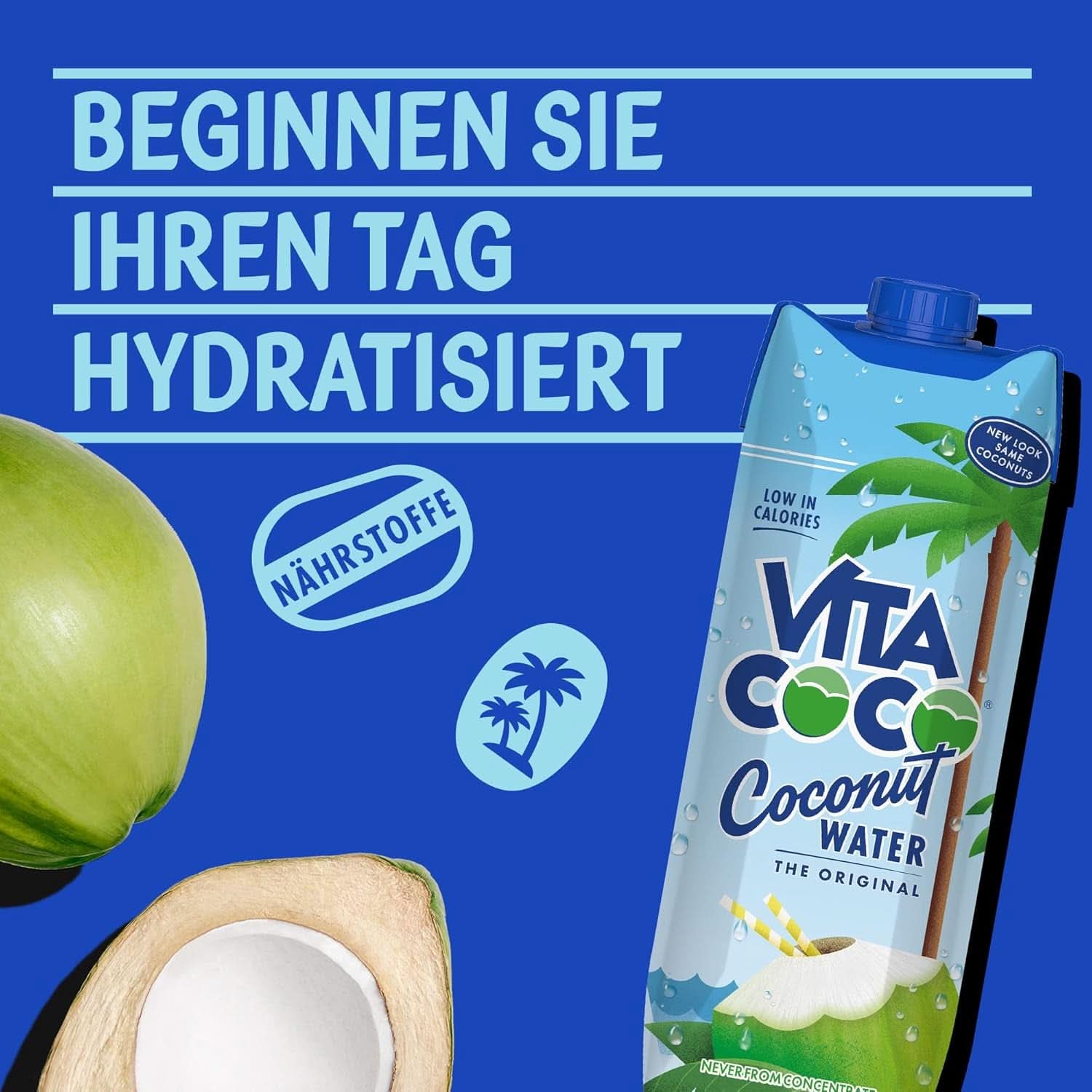 Vita Coco Pure Coconut Water 6 x 1 liter, természetes hidratáló elektrolitokkal, gluténmentes, tele C-vitaminnal és káliummal Naty Shop