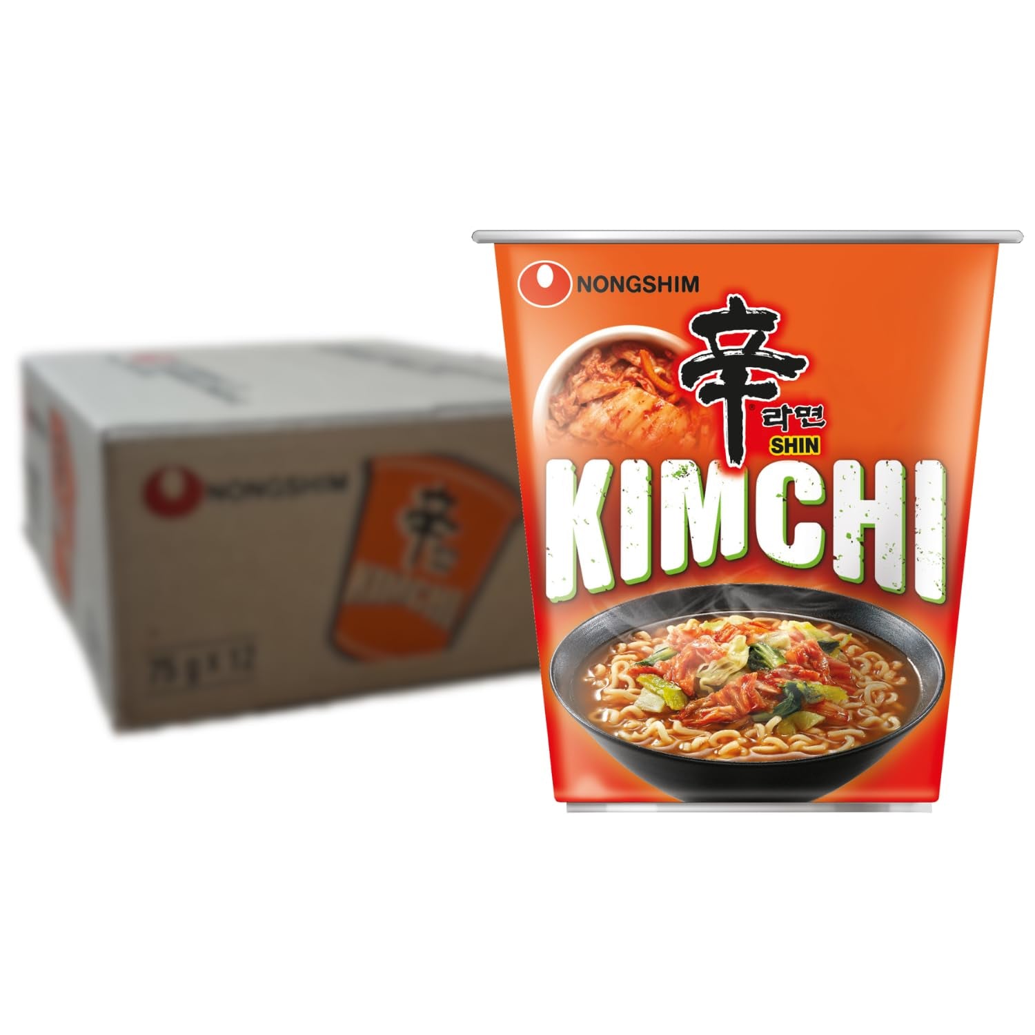 Instant tészta Nong Shim Kimchi Ramyun nagy tál - Koreai ramen leves - Gyors elkészítés - 1 csomag 112g