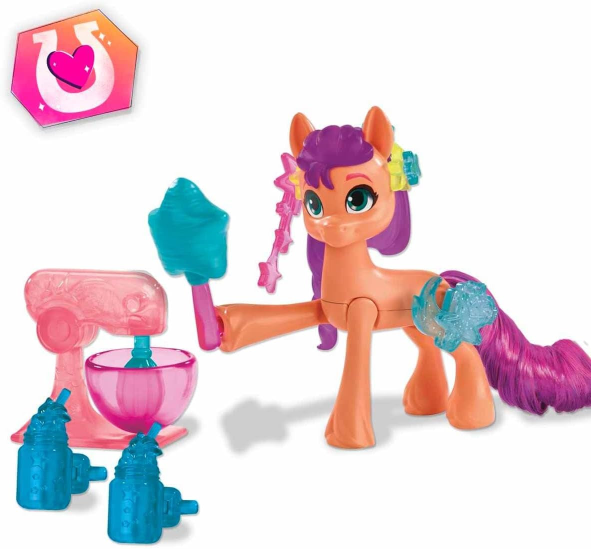 My Little Pony – Descoperă-ți poneiul Sparkle: Beauty Mark Magic Sunny Starscout, ponei de la copită la inimă 7,5 cm, vârste 5+, F5250, Multicolor