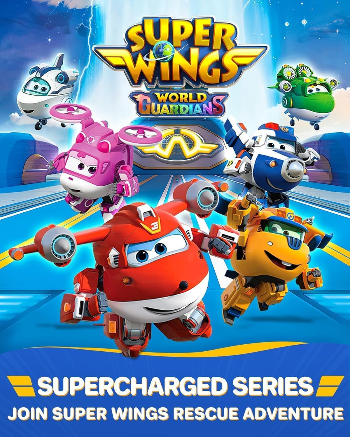 Auldey EU740283 Super Wings Transformer figura JETT Supercharge 12 cm, színes akciófigurák Naty Shop