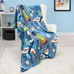 Character World Official Lego® City Fleece Blanket, Super Soft, Warm Blue Throw, Cityspace Design, Perfect pentru dormitoare, camping și dormit, 100 X 150 Cm Paturi si Cuverturi Besuche den Character World-Store