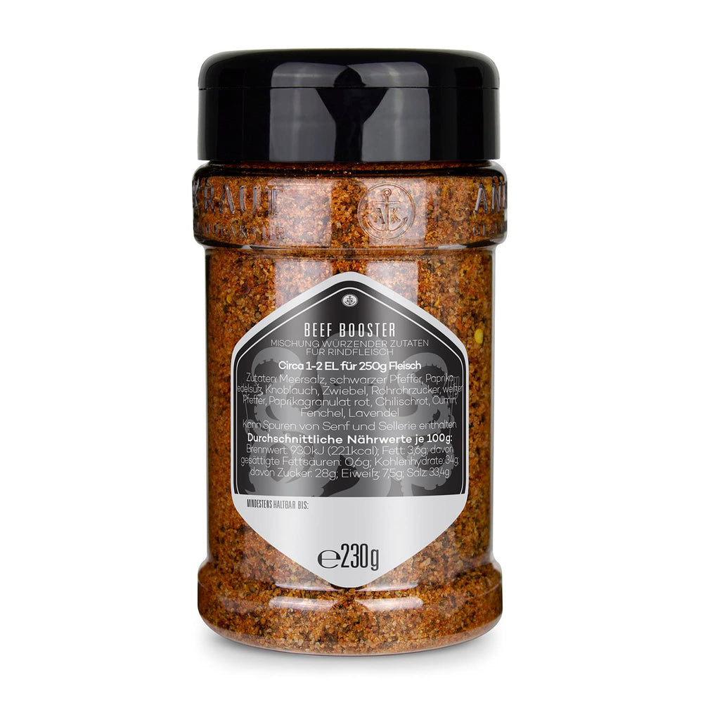 Ankerkraut Beef Booster, Rub Brisket és Steak Gewürz, Gewürzmischung für Fleisch, 230 g Streuerben