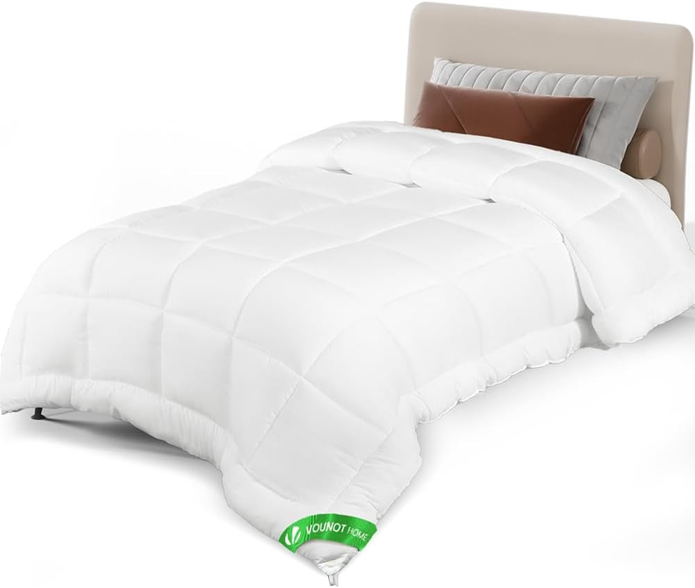 VOUNOT Duvet 155X200Cm, 4 Seasons Winter Duvet Set de 2 500GSM, constând din 2 plăpumi înnodate împreună Adaptable Duvet pentru vară și iarnă, Oeko-Tex Standard Plapumi si pilote Naty Shop Pătură all-season 135X200Cm