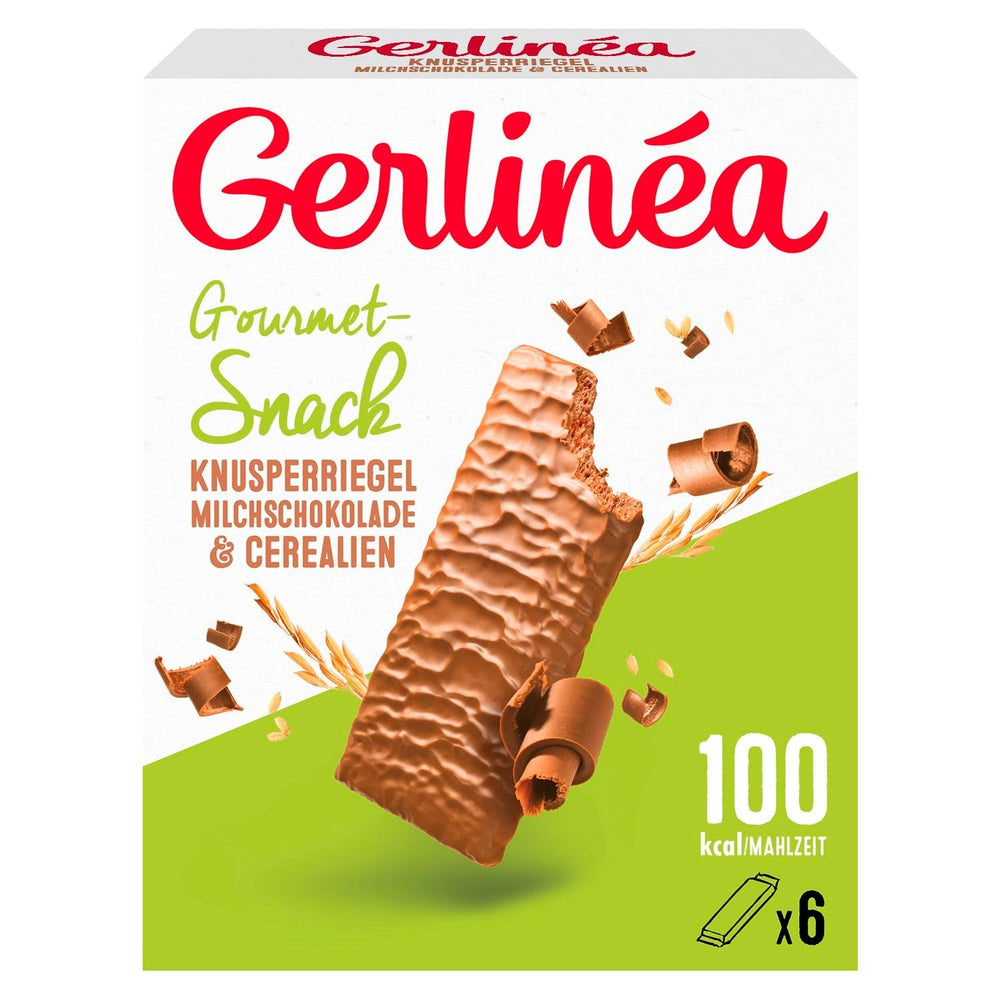 Gerlinéa - Snack Crousti Ciocolată Albă Fructe Roșii - Napolitană Crocantă pentru o Gustare Delicioasă - Sursă de Fibre - 5 Batoane Crousti - 90G