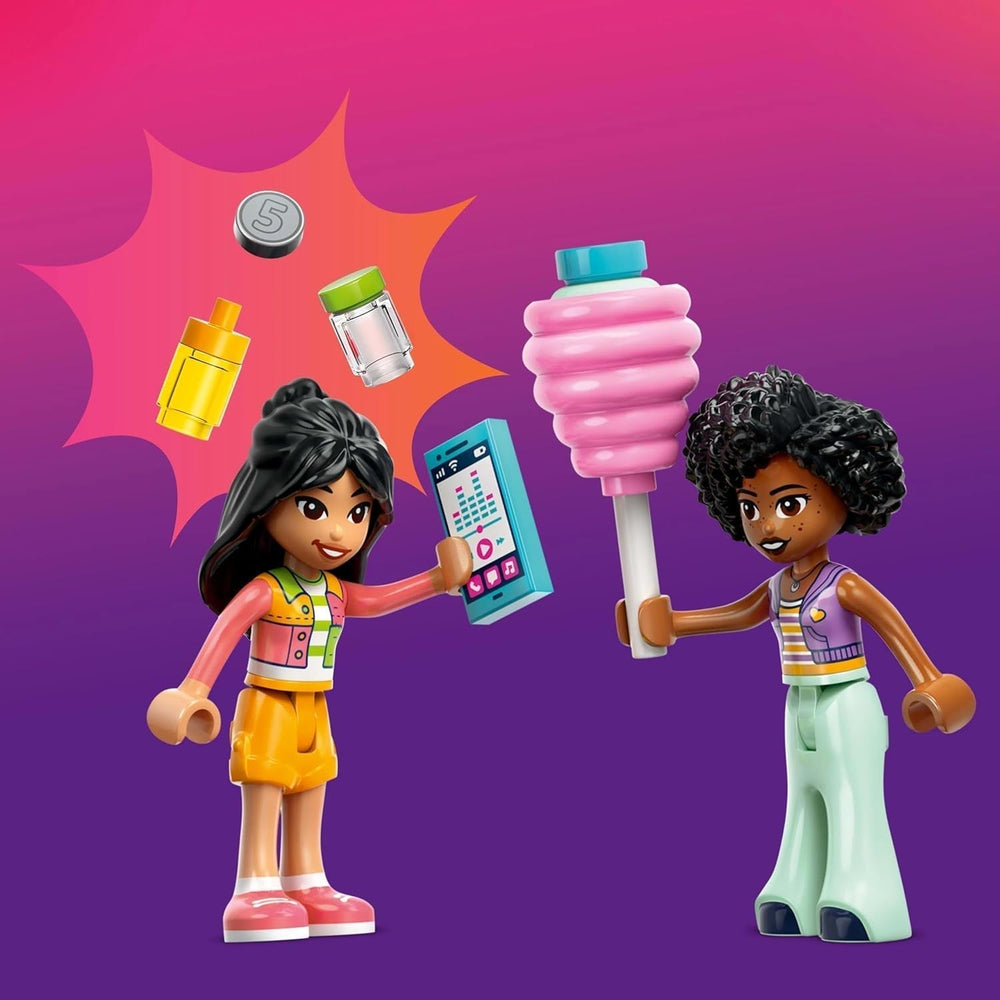 Suport pentru vată de zahăr LEGO Friends, set de joacă pentru jocuri de rol creative cu 2 minifigurine, suport mobil și accesorii, cadou pentru fete de la 6 ani, set de construcție cu mini păpuși 42643 Seturi de constructie Besuche den LEGO-Store