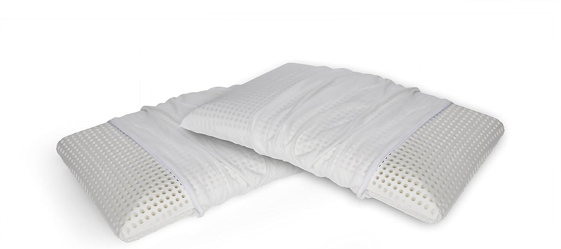 Talamo Italia Set de 2 perne pentru pat, 100% Made in Italy, pernă detașabilă "săpun" din spumă de memorie perforată, hipoalergenică și respirabilă, 70X40Xh16 Cm Perne standard Naty Shop Altezza 12 Copertă inclusă Set Da 2