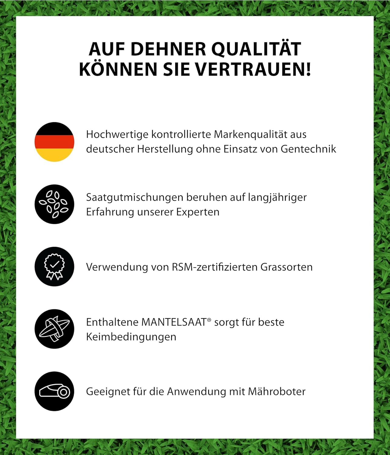 Dehner Saatgut Trockenrasen, Hochwertige Rasensamen Für Strapazierfähigen/Trockenheitsresistenten Rasen, Schnell Keimend/Pflegeleicht, Ideal Für Heiße Sommermonate, 3 Kg Für Ca. 100 M²
