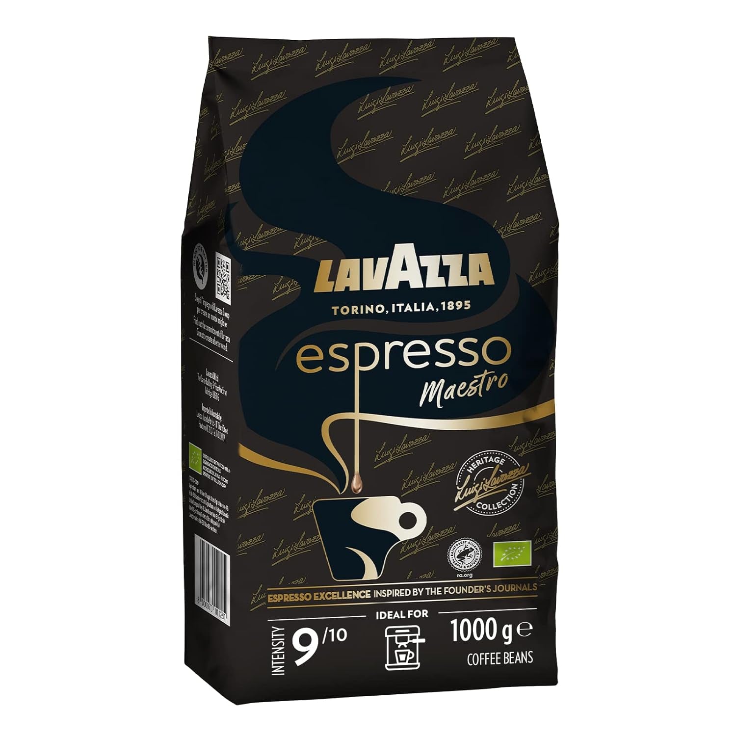 Lavazza Espresso , boabe de cafea pentru mașini de espresso, aromă echilibrată și aromată de fructe și flori, 100% Arabica și Robusta organice Cafea Naty Shop 1 Kg Maestro