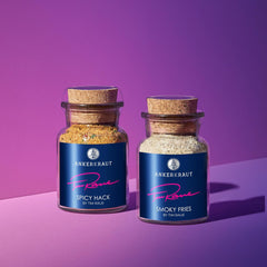 Tim Raue Ankerkraut Smoky Fries, Mischung würzender Ingredient für Pommes Frites, Gourmet Pommes mit Rauch-Aroma, 145 g Korkenglasban