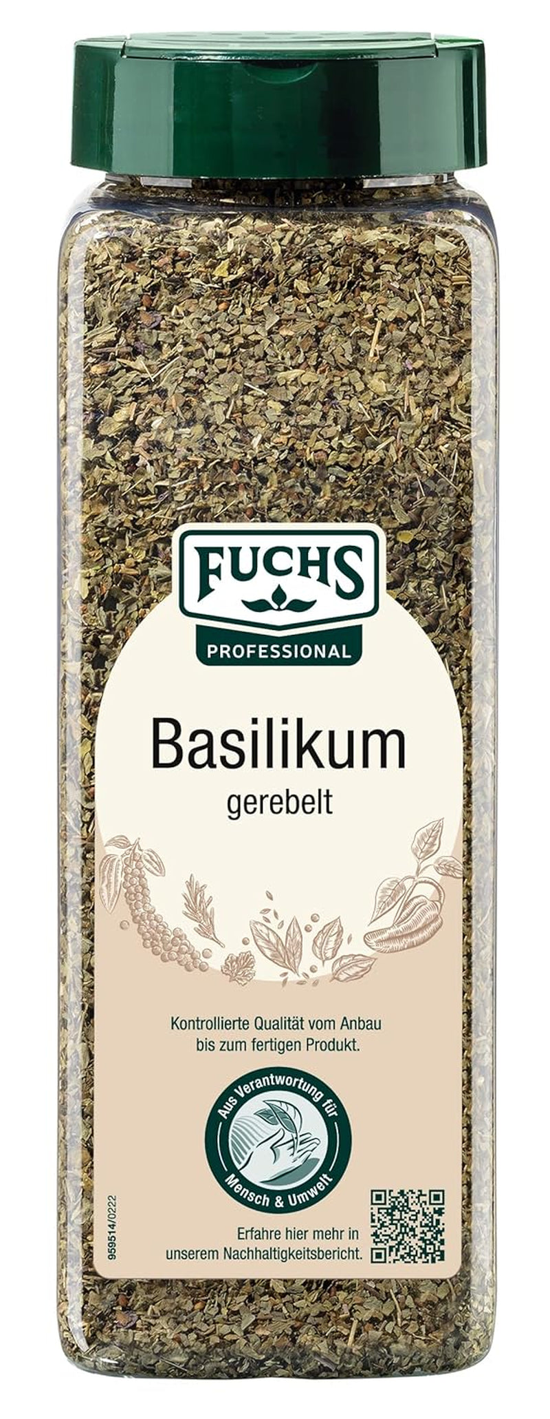 - Basilikum gerebel | Mediterranes Gewürzkraut für Großverbraucher | Mit praktischem Streuaufsatz | 150 g im großen Streuer
