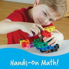 Tanulási források MathLink Steckwürfel Big Builders for Baumeister, ab 5 Jahren, Konstruktionsspielzeug für frühes Mint-Lernen, 200 Teile