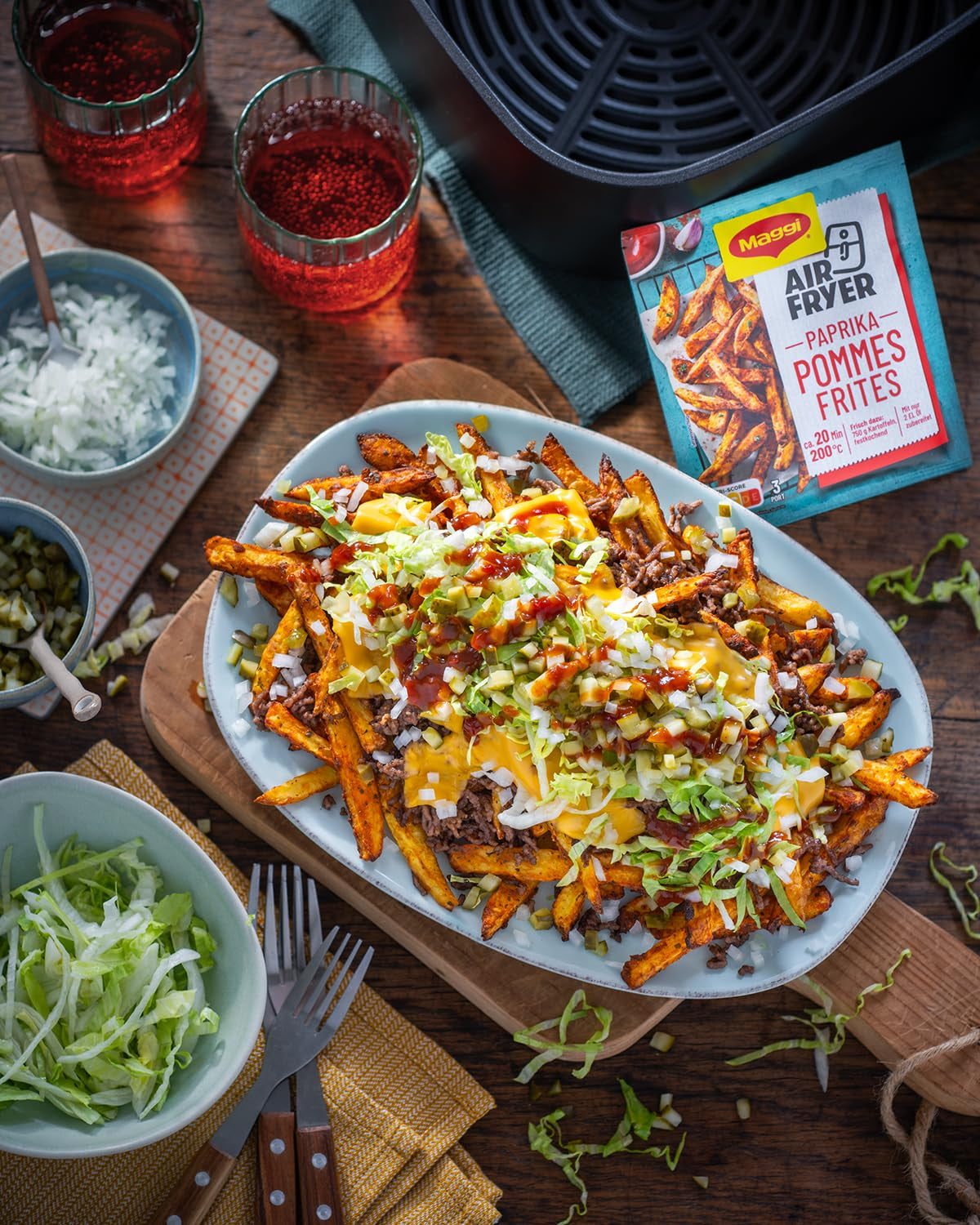 MAGGI Airfryer Pommes Frites - paprika, 1 csomag (1 x 34 g)