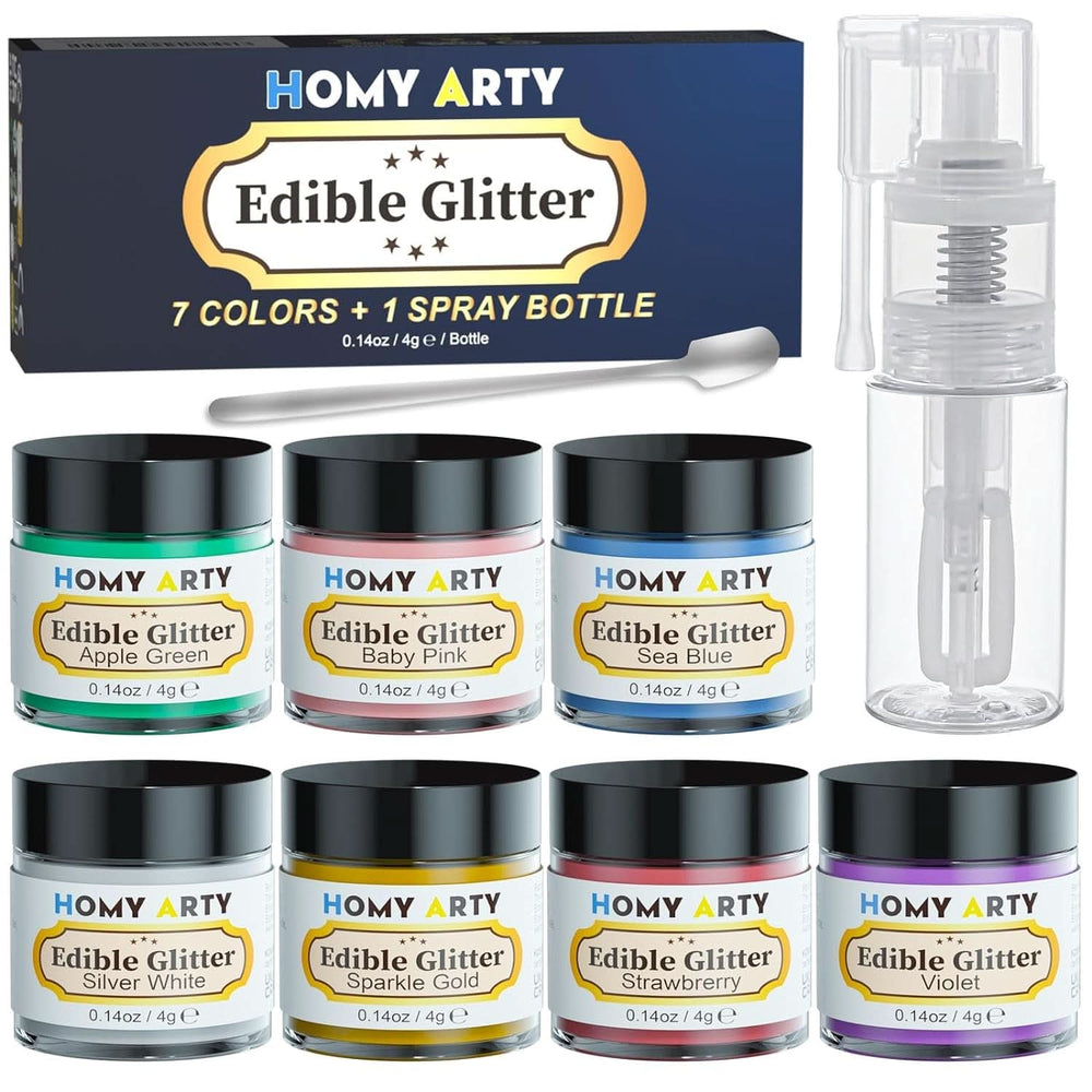Ehető glitter italokhoz, 4 grammos Glitter Naty Shop Set 7 színben