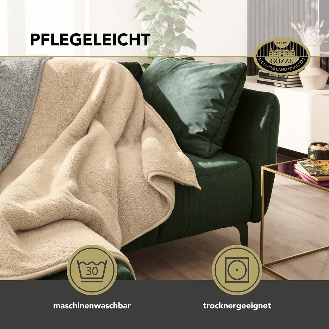 Gözze - Cloud puha bújós takaró, báránybőr utánzat, 100% poliészter (mikroszál), 150 X 200 cm - Camel Paplanok és paplanok Naty Shop