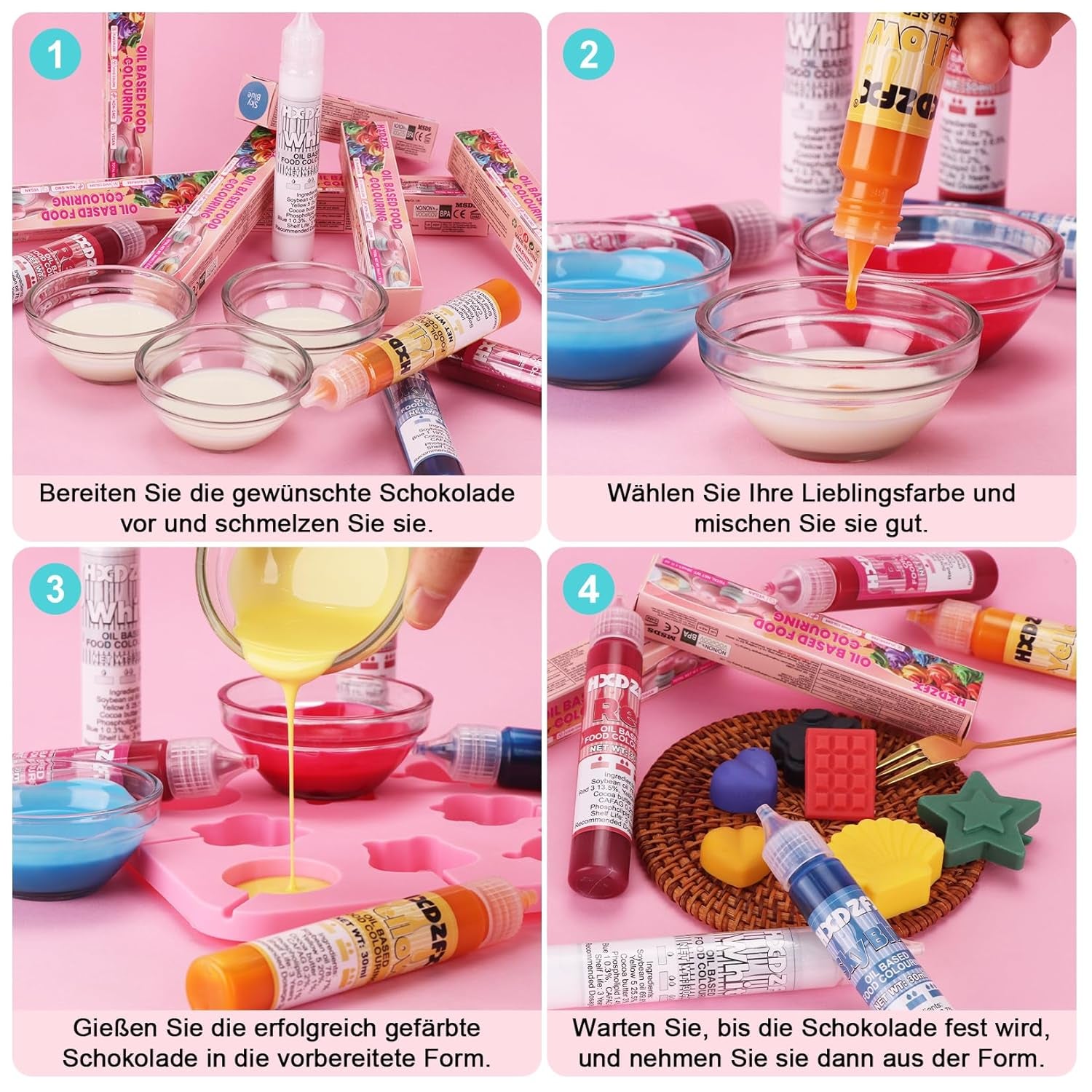 Colorant alimentar liposolubil - 30 ml colorant alimentar concentrat pe bază de ulei pentru ciocolată, set de coloranți alimentari pentru decorarea torturilor, fondant, cremă de unt, copt, meșteșuguri (albastru marin)