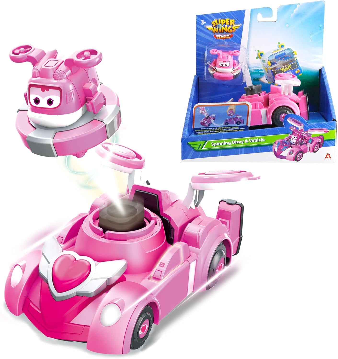 Super Wings EU770351 - Super Robot Suit Jett, aprox. 18 cm înălțime figurină de joacă transformabilă, costum de robot 2 în 1 și super mașină, pentru copii de la 3 ani în sus, Roșu Action figures Naty Shop Amețit