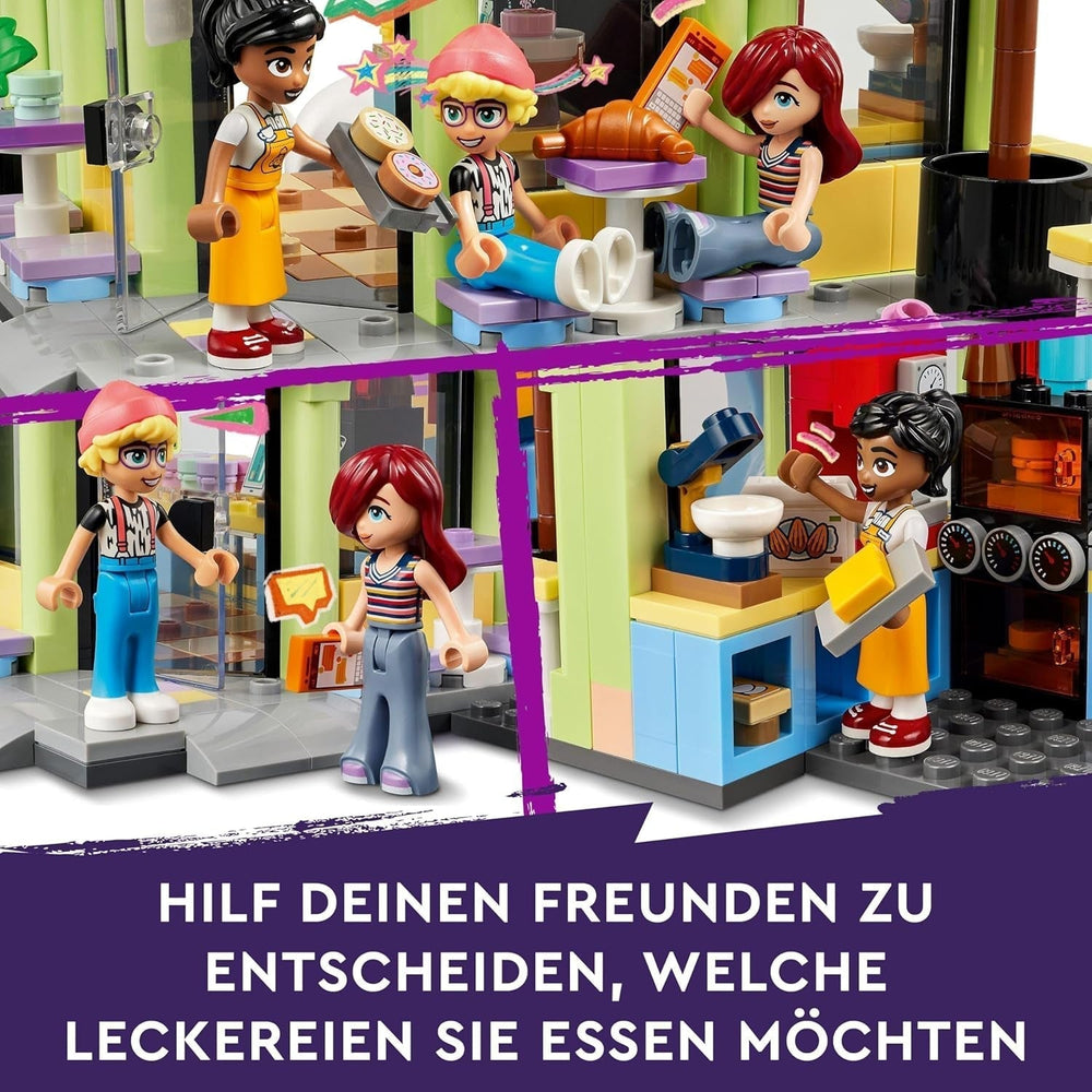 LEGO Friends Heartlake City Café, Gyerekjáték, Játék pékség, Ajándékötlet 6 év feletti lányoknak és fiúknak, 3 db játékfigura és kutyafigura készlet 42618 Építőkészletek Besuche den LEGO-Store