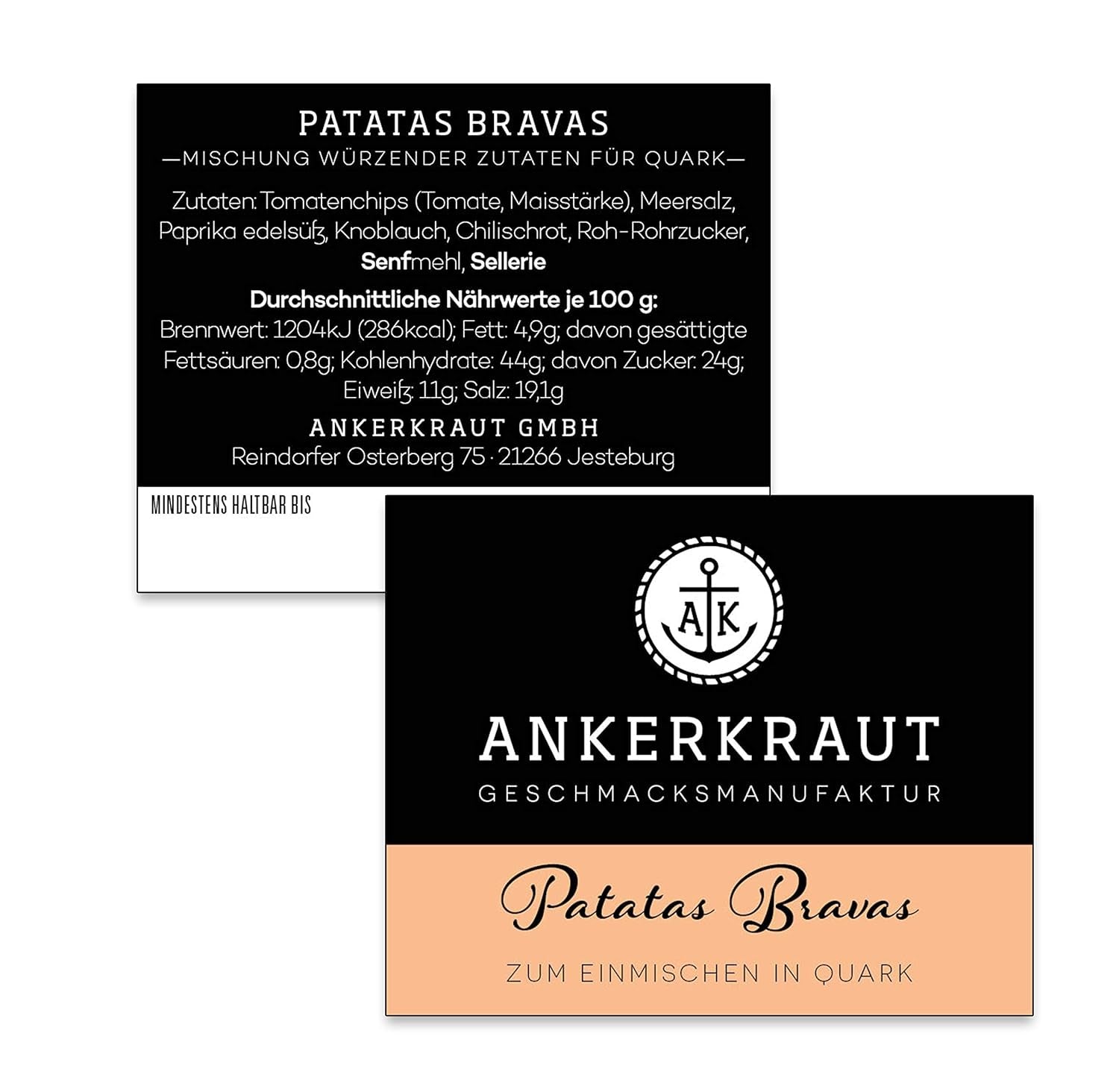 Ankerkraut Patatas Bravas, Gewürzmischung für Spanish Kartoffelwürfel, 90g parafa üvegben