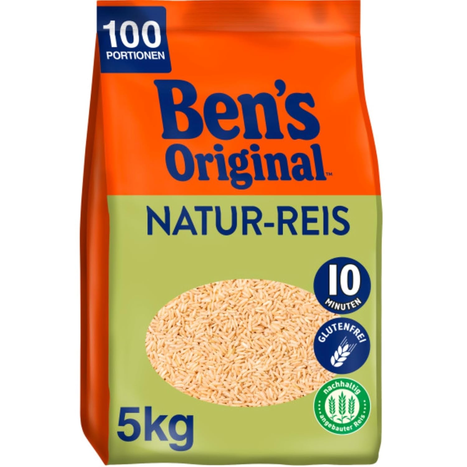 BEN'S ORIGINAL™ natúr rizs tasakban, 9 x 500 g