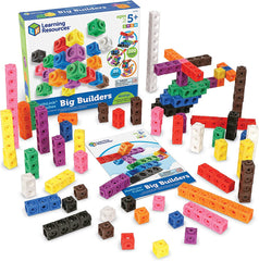 Tanulási források MathLink Steckwürfel Big Builders for Baumeister, ab 5 Jahren, Konstruktionsspielzeug für frühes Mint-Lernen, 200 Teile