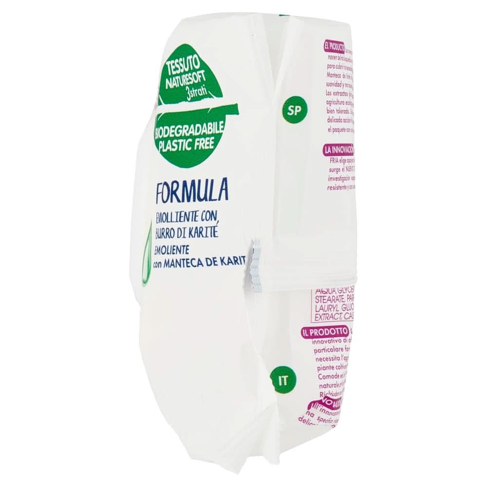 Fria Baby Sensation törlőkendők, bőrnyugtató shea vajjal, bőrgyógyászatilag tesztelt, maxi economy csomag 840 Naty Shop Baby Wet Wipes törlőkendővel