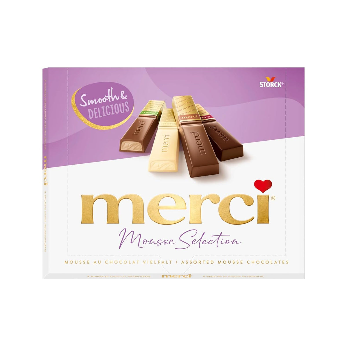 merci Finest Selection Mousse au Chocolat Variety – 1 x 210 g – Specialities Exquisite Chocolate Mousse – Töltött és töltetlen praliné