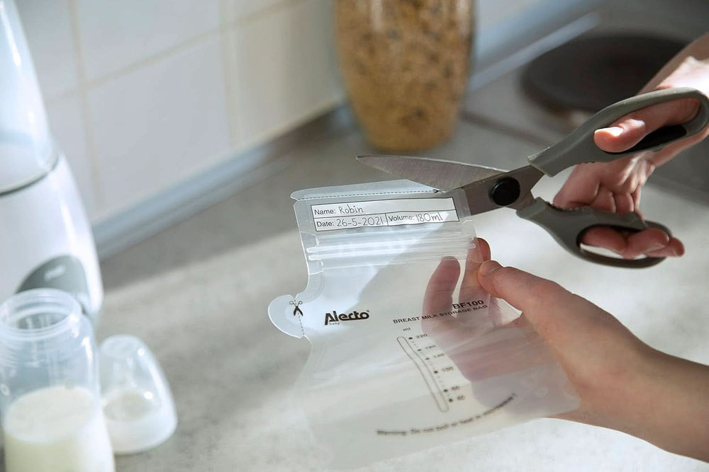 BF100 Anyatej tároló táska - Anyatej tartó - űrtartalom 220 Ml - 100 db - Átlátszó élelmiszerek és szoptatási kiegészítők Bebe Naty Shop