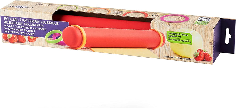 Mastrad F11870 Höhenverstellbarer Silikon-Teigroller