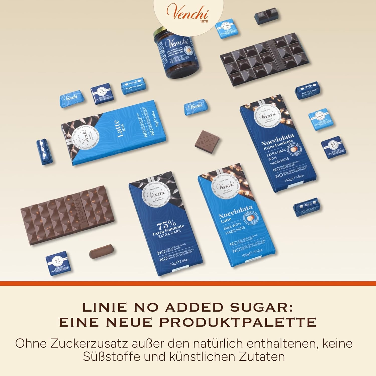 Venchi - Csokoládészeletek tejjel és mogyoróval - 70% cukor - Pralinék OFJ Piemont egész mogyoró, 1 kg - Gluténmentes