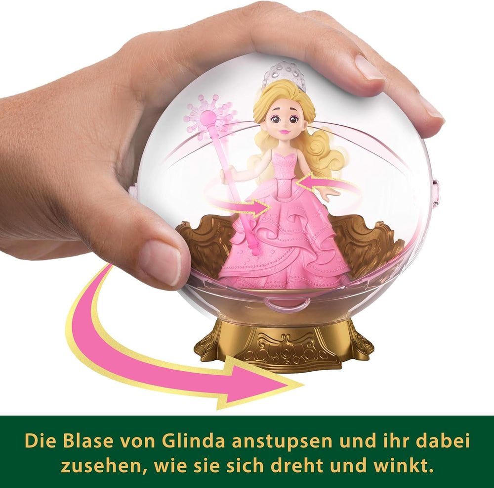 Mattel Universal Pictures Wicked Glindas schwebende Blase, Spielset mit Fahrzeug und Kleiner Glinda-Puppe im bekannten Look, inspiriert vom Film, JFM25, [Mehrfarbig]