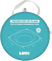 LUDI - Összecsukható medence - Strandhoz - Hordozható medence kisgyermekek számára - Hordtáska és rögzítőkapcsok - Könnyen felszerelhető és tárolható - 10 hónapos kortól, Türkiz