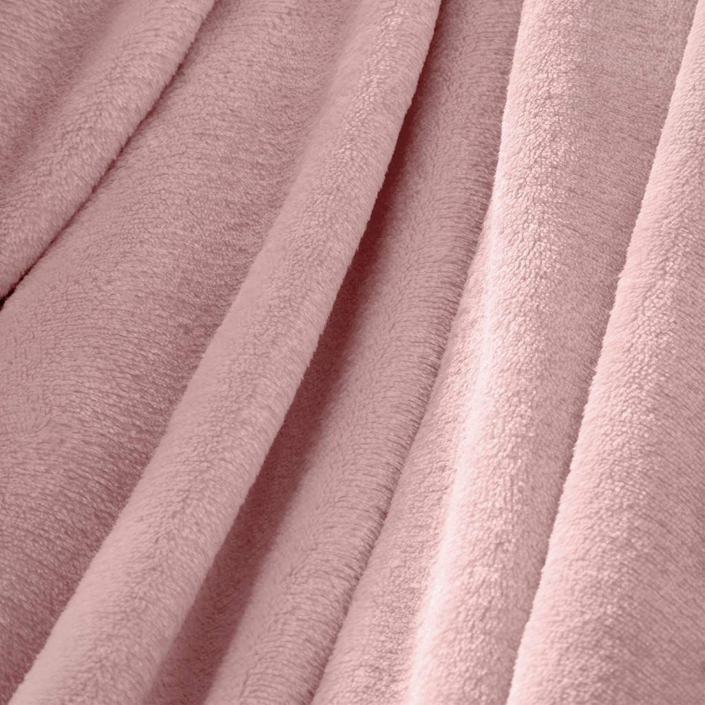 Brentford's Flannel Fleece Blanket, Extra Soft, Large, Fluffy, Warm, cuvertură de pat pentru dormitor, pat simplu, canapea, canapea, Blush Pink - 120 X 150 Cm Paturi si Cuverturi Besuche den Brentfords-Store
