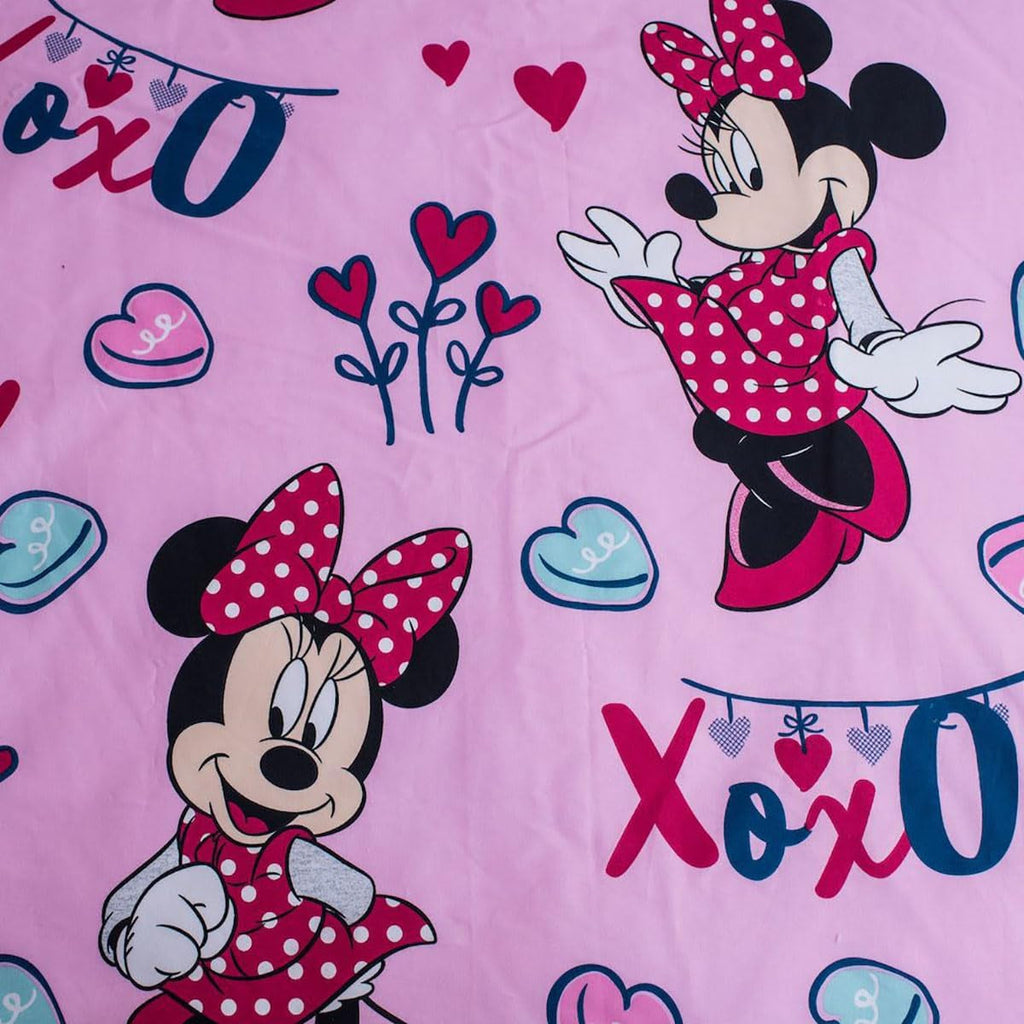 Lenjerie de pat Disney, Minnie Mouse Pink Baby, 100% bumbac cu fermoar Lenjerie de pat - copii Naty Shop