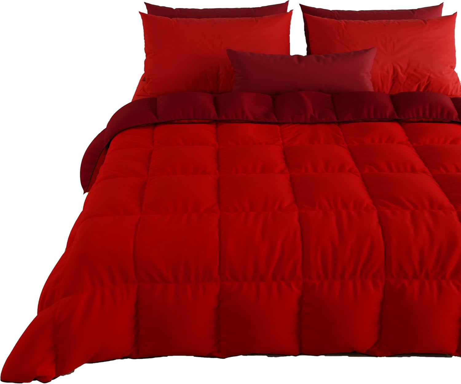 PETTI Artigiani Italiani - Cuvertură de iarnă pentru pat dublu, maxi, monocoloră, față-verso, alb, gri, 100% Made in Italy