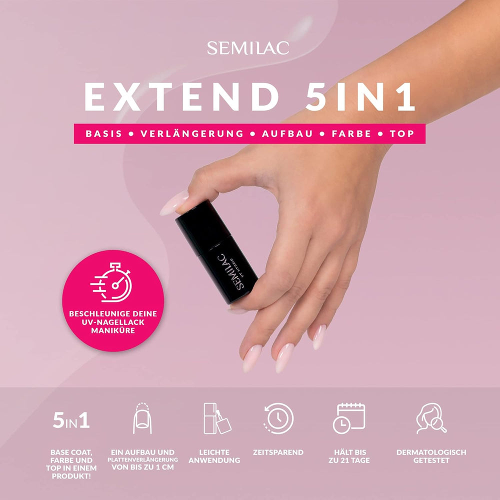 Semilac Extend UV körömlakk 5 az 1-ben 808 Pastel Mint 7ml