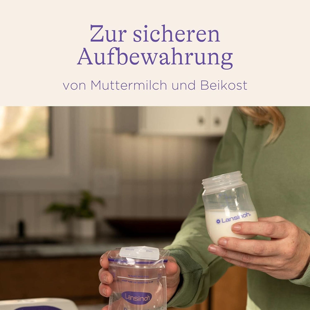 Lansinoh Muttermilchflaschen, 4 X 160 Ml - Zur Sicheren Muttermilch Austellungen - Neues Kompaktes Design Für Verbesserte Stabilität - Mit Stapelbarem Deckel Kiegészítők Étel és szoptatás Bebe Naty Shop