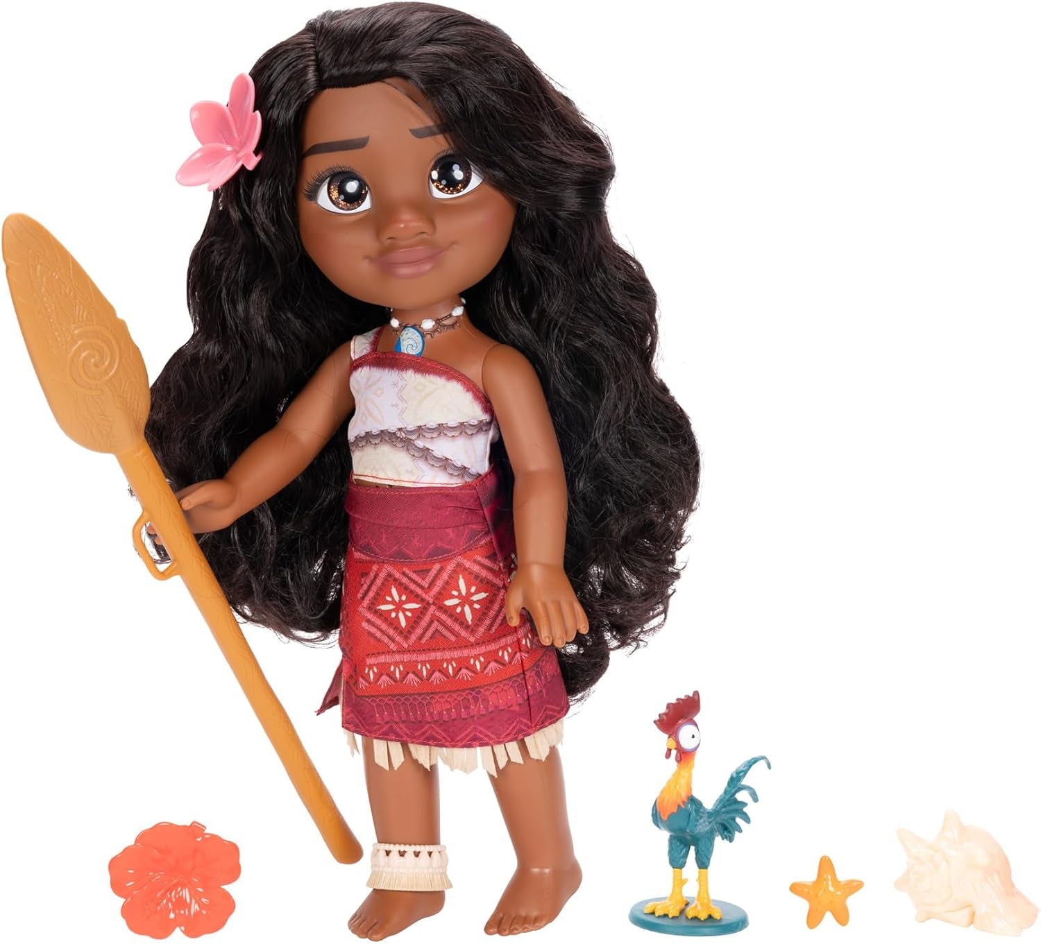 Disney - Moana 2 - Singende Puppe Moana, mozgatható - Größe 35 cm - Polinéz ruházat - Frisierbares Haar - Spielzeug für Mädchen ab 3 Jahren