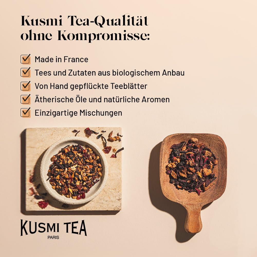 Kusmi Tea - Earl Grey Intense - Ceai negru Earl Grey organic cu bergamotă puternică și lămâie picantă - Ceai vrac - Cutie metalică de 100 g - Cantitate pentru aproximativ 50 de cești