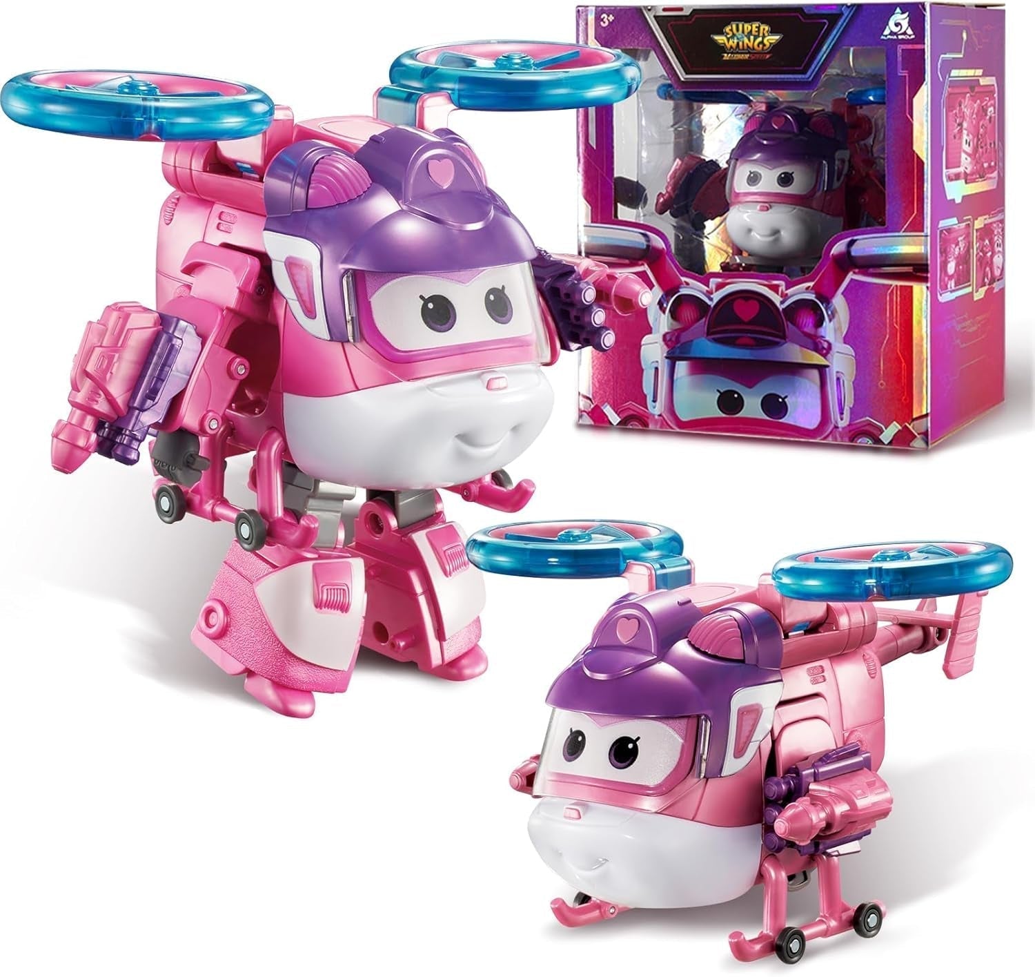 Auldey EU740283 Super Wings Transformer figura JETT Supercharge 12 cm, színes akciófigurák Naty Shop Dizzy