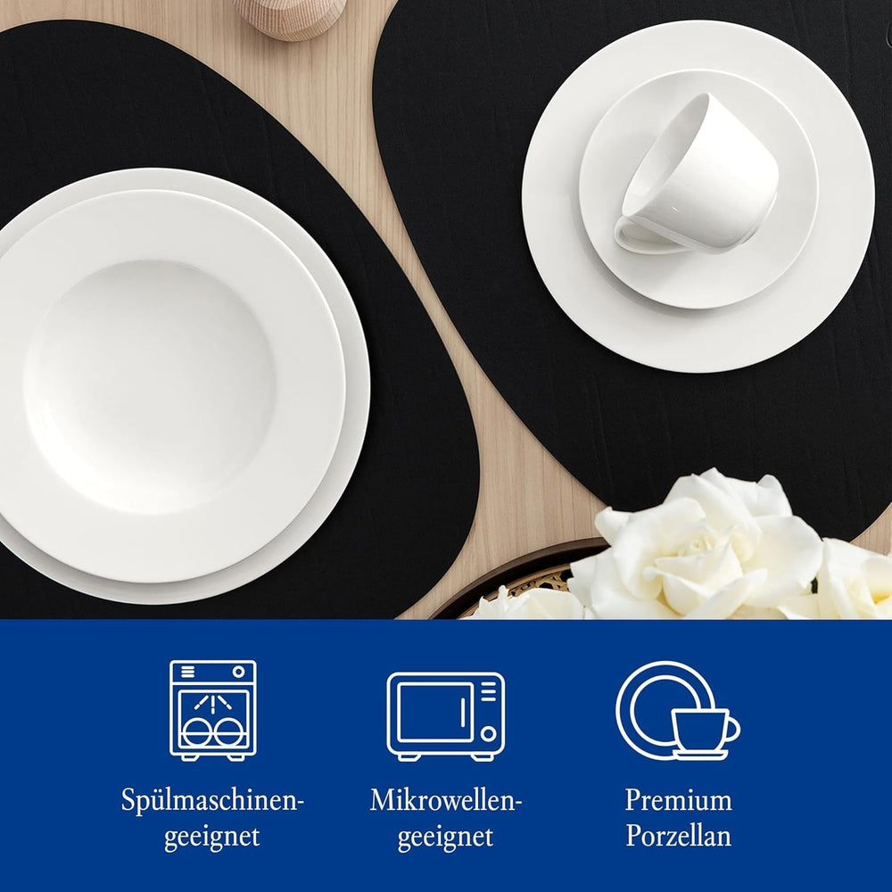 Villeroy & Boch – Twist White Geschirrset 30 Teilig Für 6 Personen, Spülmaschinenfest, Mikrowellensicher, Teller Set, Geschirr, Tafelservice, Kombiservice, Modernes Service Aus Porzellan Seturi vesela masa Naty Shop