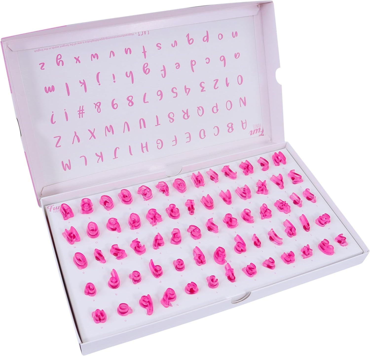 FF60 Fun Fonts-Cupcake és Cookie bélyegzőkészlet tortatervezéshez, 66 részes, 3. gyűjtemény, műanyag