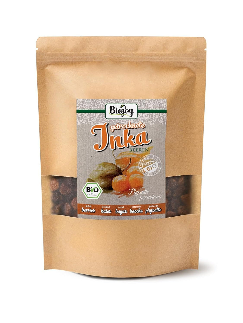 Biojoy BIO-Physalis (1 kg), fructe de pădure Inca uscate și nesulfurate Produse deshidratate Naty Shop 1 kg (1 pachet)