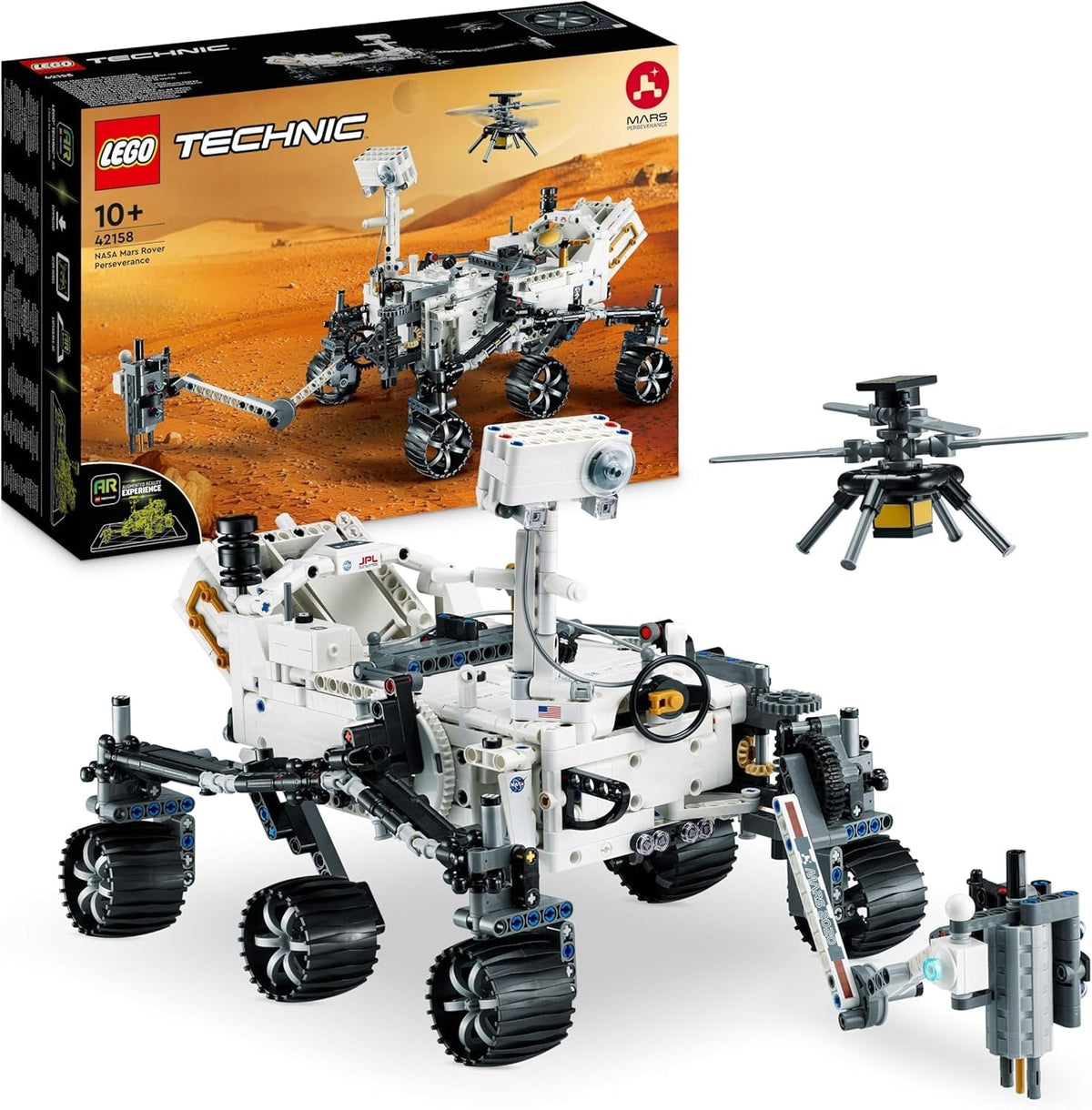 LEGO Space Toy Set 42158 Technic NASA Mars Rover Perserverance az Ar App Science építőjátékkal lányoknak és fiúknak 10+ építőkészlet Besuche den LEGO-Store Single