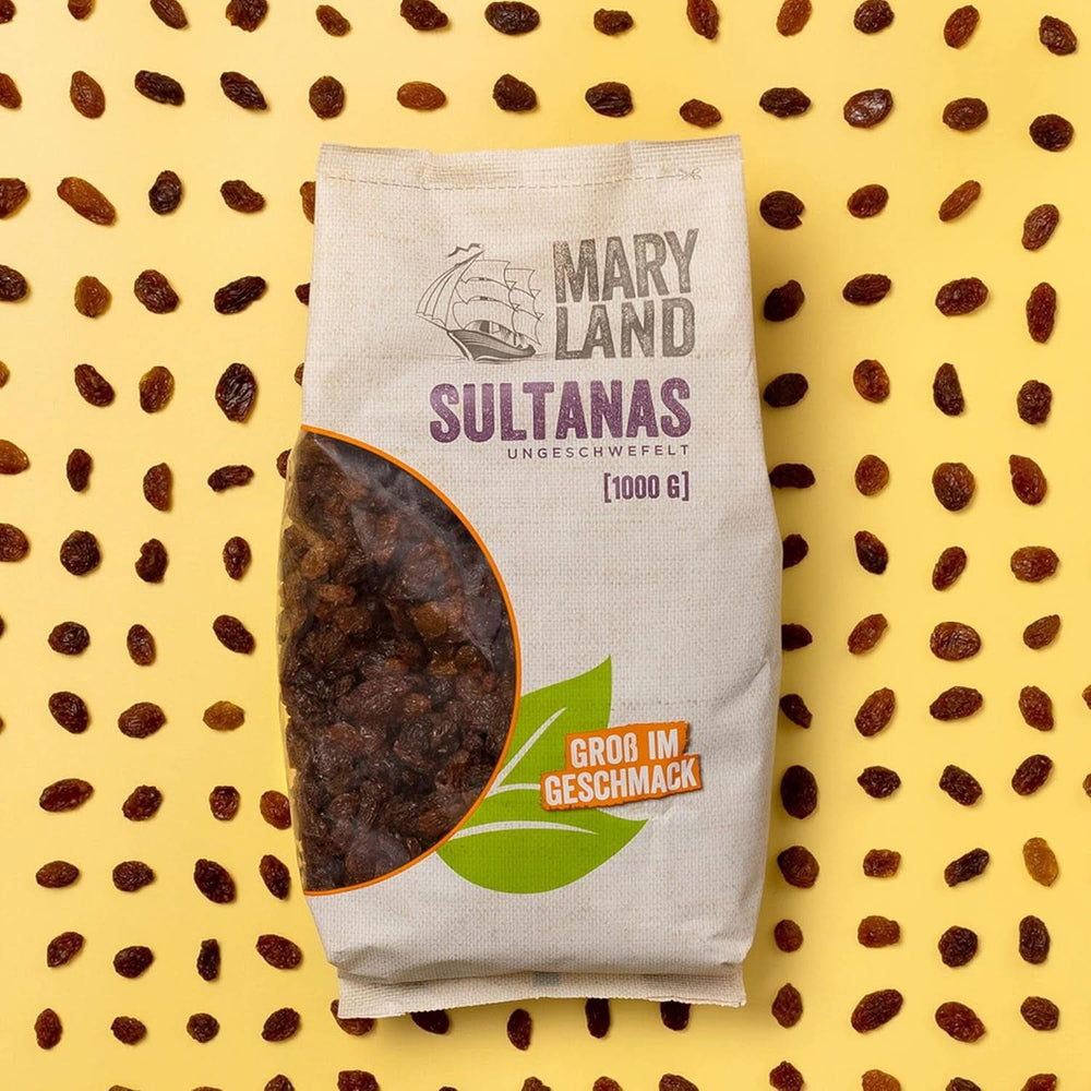 Maryland Sultanas, Szárított mazsola, természetesen édes, hozzáadott cukor nélkül - tartósítószer nélkül, 1 kg Szárított termékek Naty Shop