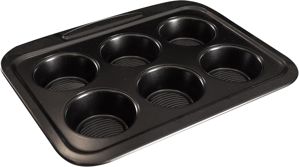 Masterpro Foodies - tepsi 6 muffinhoz - Egyenletes hőeloszlás - Szénacélból készült - Beragadásgátló alsó rész - Kivehető és könnyen mosható tepsi és formák Naty Shop Multicolor 28,9 X 23,1 X 3,3 cm